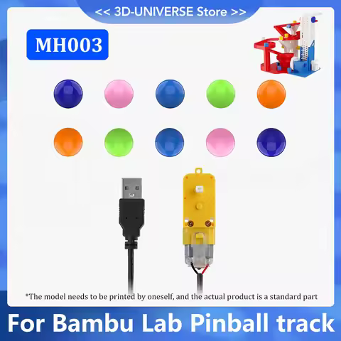 For Bambu Lab DIY Creative Component MH003 Pinball Track Marble Run Components Kit for 3D Printer Ac