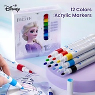 Disney 12 Pcs Color Marker Dual Tip Drawing Pen Highilghters Drawing Arcylic Markers School Supplies
