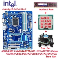 Used Bundle Gigabyte B75-D3V OR  ASUS P8B75-V B75 Motherboard + LGA 1155 I5 3470  Processor + 4G DDR