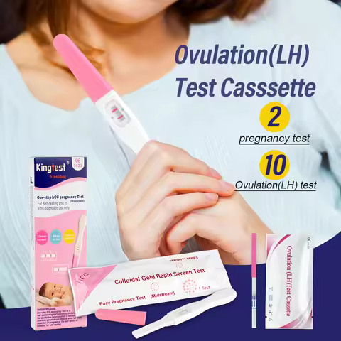 Ovulation & Pregnancy Test Strips Combo Kit 10 LH + 2hCG | Accurate & Easy to Read 5mm Sticks | Preg