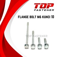 MESIN FLANGE BOLT KEY 10 WHITE 6x30 6x35 6x65 6x110 CVT ENGINE BLOCK CALTER BOLT 6MM M6 BOLT 10