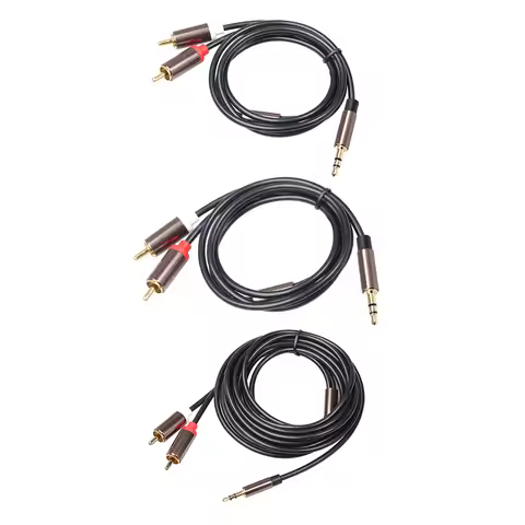 3.5 mm Jack to 2 RCA Audio Cable Adapter 1/8 inch Male to 2RCA Male Splitter AUX Wire for PC Amplifi