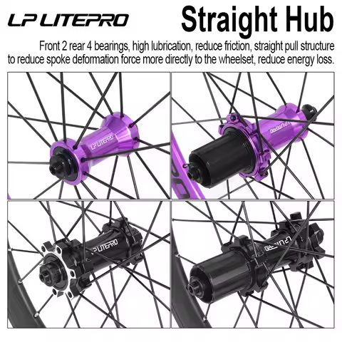 LP LITEPRO AERO Folding Bike Wheel Sets, 20-inch 406/451/ 349 Aluminum Alloy 40MM Height Deep-Sectio