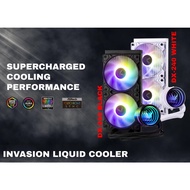 Invasion Dark 120 DX 240 AIO 120MM 240MM Liquid Cooler - For Desktop Intel / Ryzen AIO (Black/White)
