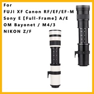 JINTU 420-1600mm F/8.3 Telephoto Zoom Lens Manual Focus for XF /  RF / EF / EF-M / E【Full-Frame】A / 