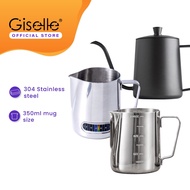 Giselle Stainless Steel 350ml Milk Frothing Pitcher for Espresso Coffee Maker with Thermometer (CFC0