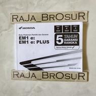 Owner's guidebook and warranty Manual Book HONDA EM1 e EM1 e Plus GJK 2024 2025 2026 ORIGINAL Origin