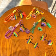 PVC Mini Barbell Keychain Barbell Sheet Exquisite Bag Pendant Accessories Simulation Dumbbell Keycha