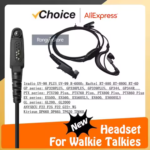 RT-880 Headset Earphone for GP328 Plus GP388 Radtel RT-880G Iradio UV-98 plus PTT UV-99 Earpiece Two