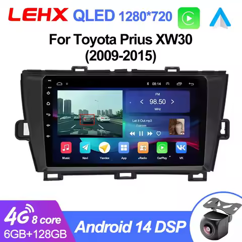 LEHX L6Pro 8Core Car Radio Multimedia Video Player For Toyota Prius XW30 2009-2015 2din Android 14 S