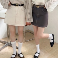 Customized Style Car Line Skirt Short Denim Divided Size a-Line With Safety Pants Half-Circle Elasti