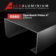 aluminium open back polos profile 0560 kusen 4 inch