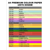 A4 Colour Paper /Kertas Warna 100sheet 80gsm