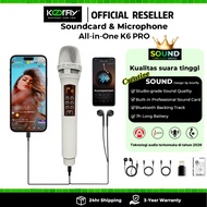 Koorfly K6 Microphone Karaoke Sound Card 2-in-1 Mic Built-in Reverb Volume Control One-Click Dodge f
