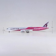 47CM 1:157 Scale  2022 Qatar Airways B777 Airliner With Light Toy Airplane Diecast Resin AircrModela
