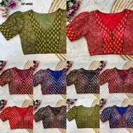 (S To XL) Readymade Ajrak Print Blouse in Pure Cambric Cotton-KF-4092