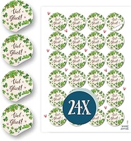 Logbuch-Verlag 24 Good Luck Stickers New Year's Eve New Year Wishes Stickers for Gifts Clover Leaf 4