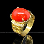 BATU CINCIN MARJAN ASLI SARUNG MERAH SESUI SIZE.