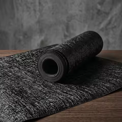 Wearproof Matte Black Woven Wallpaper, Contact Paper for Coffee Shop Bar Counter, Hot DIY Supply for