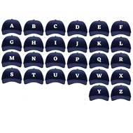 Topi Baseball Navy Biru Dongker Abjad Huruf Teks Alphabet A B C D E F G H I J K L M N O P Q R S T U 