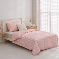 單人/十月羽絨被/可機洗、免被套、蓋一整年的好被子-陽台粉