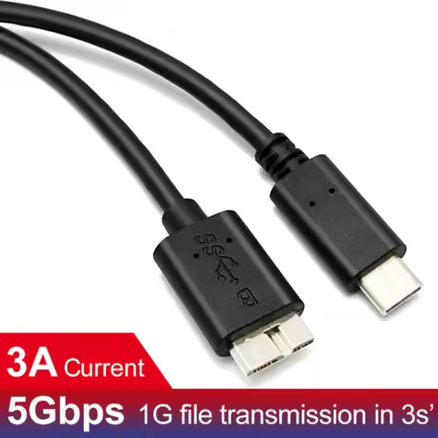 USB C Type 3.2 Gen1 to Micro B 3.0 Super Speed Cable Data Charge Micro 10P USB Cable for Seagate WD 