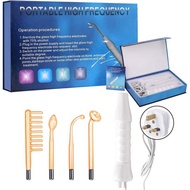 4 In 1 Portable Stick High Frequency Electric Therapy Wand Beauty And Hairdressing Device Spot Acne 