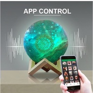 3D Printing Quran Recite Bluetooth Speaker 7 Color Moon Lamp apps and Remote Control