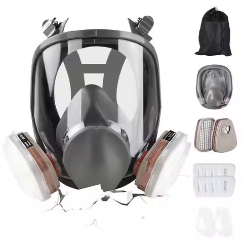 SJL 7 In 1 6800 Industrial Painting Spraying Respirator Gas Mask 3 In 1 Suit Safety Work Filter Dust