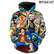 ฤดูใบไม้ร่วงและฤดูหนาวใหม่การ์ตูน3d พิมพ์ Luffy บุรุษและสตรี Hoodies เด็กสบายๆเสื้อแขนยาวเสื้อ