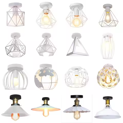 Iron Aisle Ceiling Lights Minimalist Nordic Vintage Balcony Kitchen Ceiling Lamp Foyer Entrance Smal