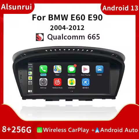 Qualcomm Snapdragon 665 Carplay AutoRadio Android 13 For BMW Series 5/3 E60 E61 E62 E63 E90 E91 CICC