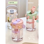 zojirushi thermal flask thermal flask High value straw cups, food grade plastic water cups, teenage students, tea separation, high temperature resistant, portable flower tea cups