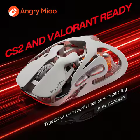 Angry Miao Infinity Gaming Wireless Mouse Hot-Swappable Metal Ultralight Hollow PAW3950 Dual 8K Wire