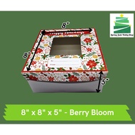 Spring Jade-Cake Pastry Box 8” x 8” x 5′′ (20 pcs)| Christmas Xmas Pastry Box Festive 8x8x5