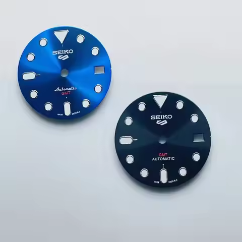 28.5mm New NH34 Dial Green Luminous Modified Mechanical Diver's Watch GMT Face Dials s logo Watch Ac