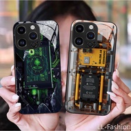 Phone Case Creative circuit architecture Anti Fall Protector Cover Tempered Glass Casing  for Samsun