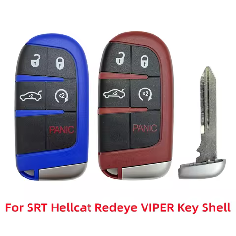5 Buttons Replace Key Shell Red/Blue For R/T Trackhawk Scat Pack 392 HEMI Challenger DAYTONA SRT Hel