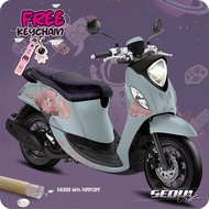 Decal Stiker Yamaha Fino Dinosaurus ( FREE KEYCHAIN ) Full Body simple polos cute keren