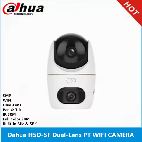 Dahua H5D-5F 5+5MP IR 30M & Full Color 30M Dual-Lens Pan & Tilt built-in Mic & Spk Human Detection I