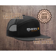 Mares Scuba Diving Trucker Cap Hat Snapback 7 Panel Topi Baseball Outdoor Sport