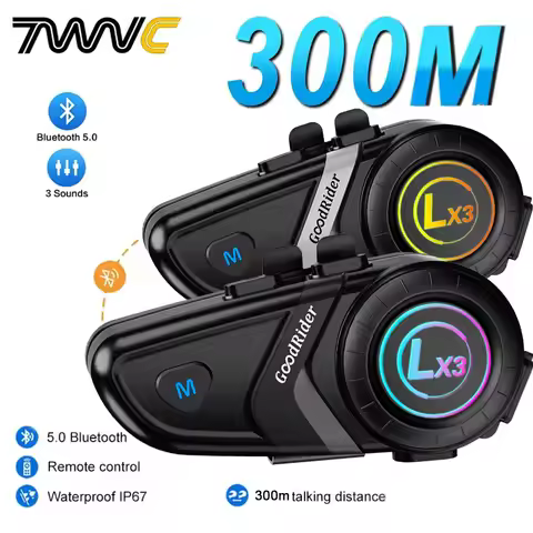 1/2x LX3 Bluetooth Intercom Motorcycle helmet bluetooth headset 2 Rider intercomunicador Moto Interp
