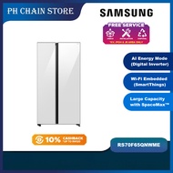 SAMSUNG RS70F65QNWME 647L SBS Refrigerator - Smartthings AI Energy White Glass (2025 New Model)