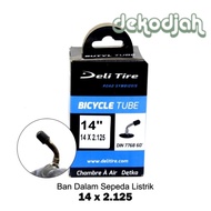 ELECTRIC BIKE INNER TYRE 14 x 2.125 DELI TIRE BENDED VALVE