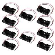 JWISLAND (Pack of 10 2 AA Battery Holder, 2 AA Battery Holder with Leads, 2 x 1.5V AA Battery Holder