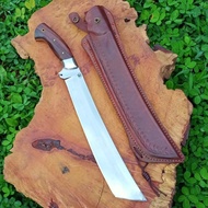 golok kopak rawing keren baja per sarung kulit asli