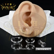 1pcs Acrylic Hole Plug Earrings Hitram Color and Transparent/Plug tunnel Acrylic