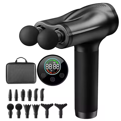 Double Head Handheld Mini Massager Gun with Deep Tissue Percussion Muscle Massage Gun Multifunctiona