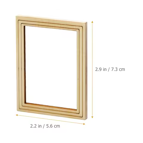 6 Pcs Mini Photo Frame Model Diy Picture Farme Miniature Unfinished Wooden Painting Frame Album Fram