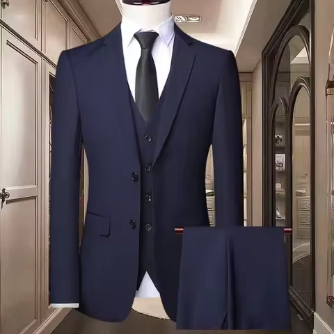 High Quality Wedding Groomsmen Suit 3 piece (Jacket+Vest+pants) Men Simple Business Elegant Fashion 